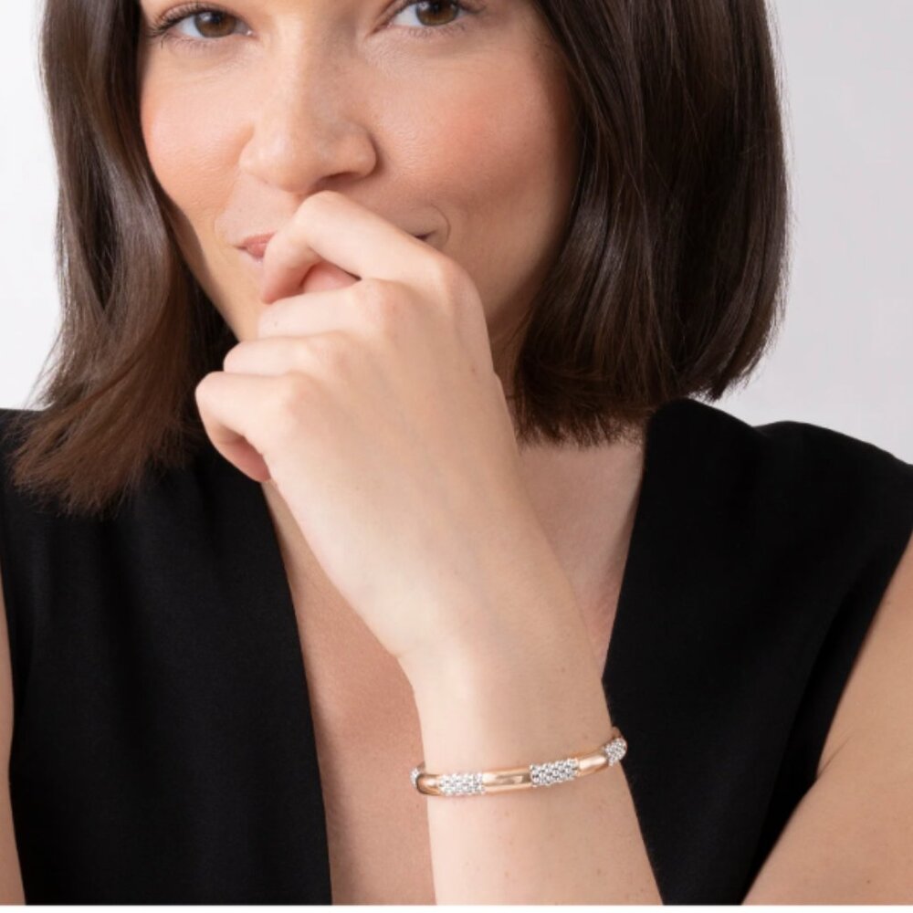 High Bar  Rose Gold Station Caviar Bracelet | 6mm from Lagos Sz 6 - Picture 4 of 11